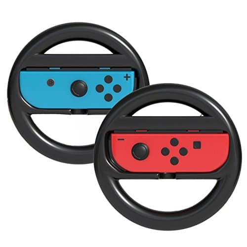 YOTOSAN Nintendo Switch Joy-Con Controller Steering Wheel (Set of 2) for Nintendo Switch Joystick Wheels - Black