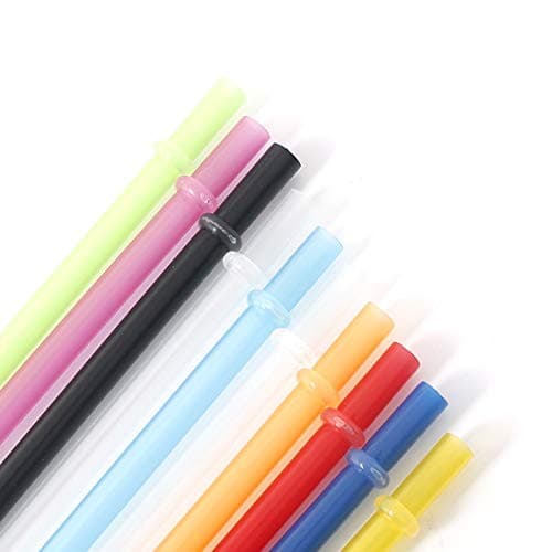BPA-Free 25 Pack 9" Long Colored Reusable Plastic Straws, Transparent Straws for Mason Jar, Yeti Tumbler, Starbucks Tumblers, Cleaning Brush Included.