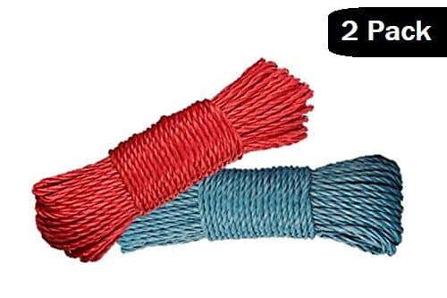 UrbHome Rope Multi Purpose Rope Size 3/16 by 100 Feet(Assorted Colors) 2 Pack (100 Feet 2 Pack)