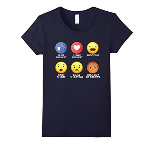 Womens Archery Emoticon Shirt Medium Navy