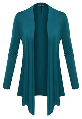 Womens Drape Hem Cardigan 5X-Large Teal Blue