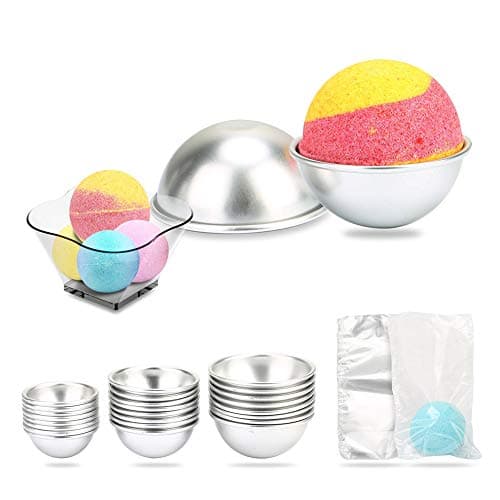 Bath Bomb Mold 24 pcs, Kitchen Supply DIY Bath Bomb Kits Baking Mold Poutine Baking Mould with Light Hemisphere Shape