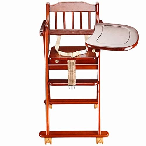 Highchairs Solid Wood Baby Chair Baby High Chair Multi-Function Folding Storage Safety Chair -1-3 Years Old Baby A+ (Color : 1#)