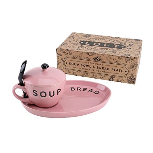 CGB Giftware Loft Pink Soup Set (One Size) (Pink)
