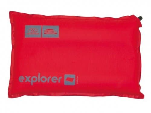 Highlander Outdoor Explorer Self Inflate Pillow, Red/Grey