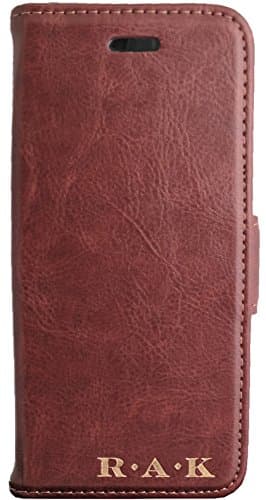 Luxitude Personalized Vegan Leather Phone Case Wallet - Compatible with iPhone 7, w/ Detachable Slim Fit Case, w/ Dual Mode Kickstand &amp; Car Mount, Brown