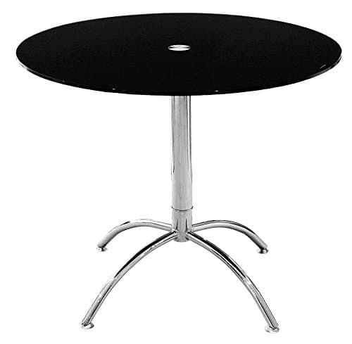 Stickbase Ltd Luna Black Dining Table - Tempered black glass top - Chrome Base