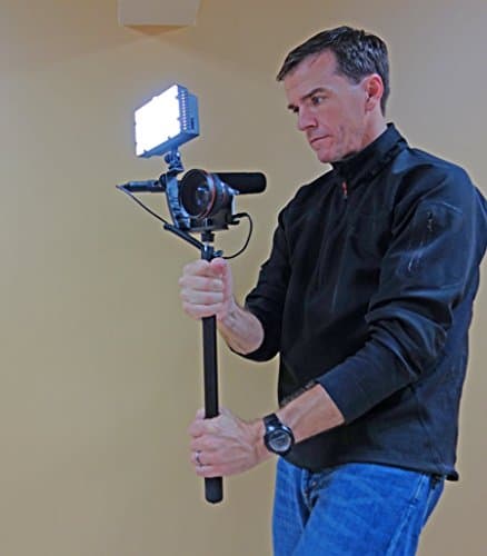 iPhone 6 or 6S Complete Movie System - hard case with wide lens, microphone, stabilizer bar and video light