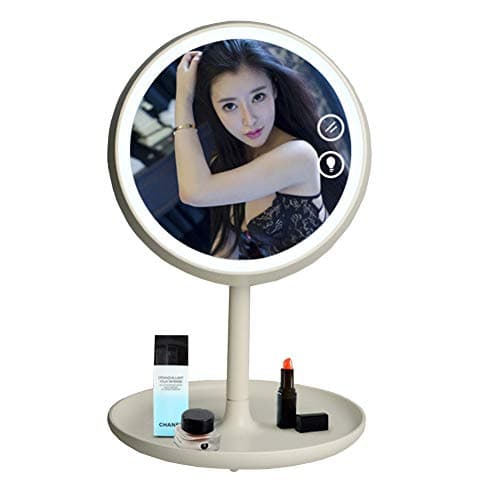 RRUII Makeup Mirror LED 7 Color Glare Touch Operation Table Lamp/Night Light 180 Degree Rotation Axis ABS Material,White,275 * 190mm [Energy Class A]