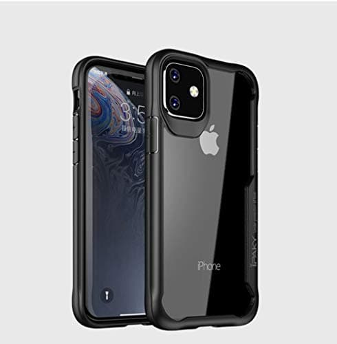 for iPhone 11 Pro XS Max XR X 8 7 6 5 Shockproof Protective Cover Shatter-Resistant Transparent Silicone Case Cover (Black, for iPhone 11 Pro)