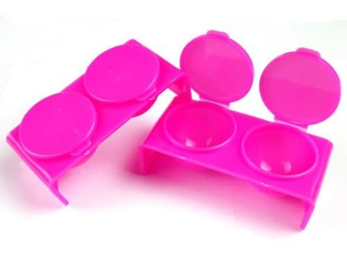 KMG 2PC Plastic Nail Art Double Dappen Dish Case Nail Liquid Powder Acrylic