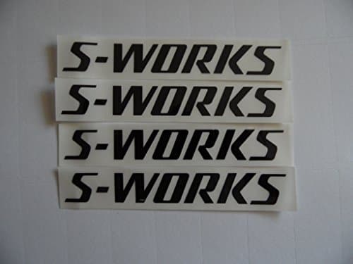 Specialized S-works 5" x 1" sticker black on clear bike decal weather proof heavy duty glue 4pcs
