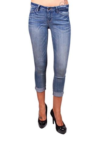 Cello Jeans Women Folded Capri 9 Medium dark Denim