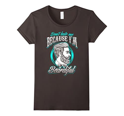 Womens Premium Don't Hate Me Because I'm Beardiful Funny T-Shirt XL Asphalt