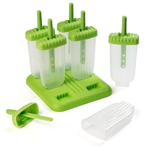 Supreme Set Of 6 Ice Pop Molds By Devulj | Durable BPA Free Plastic Popsicles With Ergonomic Grip | Reusable Popsicle Maker With Compact Drip Tray | Homemade &amp; Healthy Frozen Treats For Kids &amp; Adults