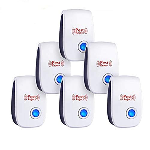 6 Pack Plug in Pest Repeller, Electrical Mosquito Repellent, Non-Toxic Ultrasonic Pest Repellent Indoor Outdoor Pest Control Bug Spider Ant Mice Roach Other Insect