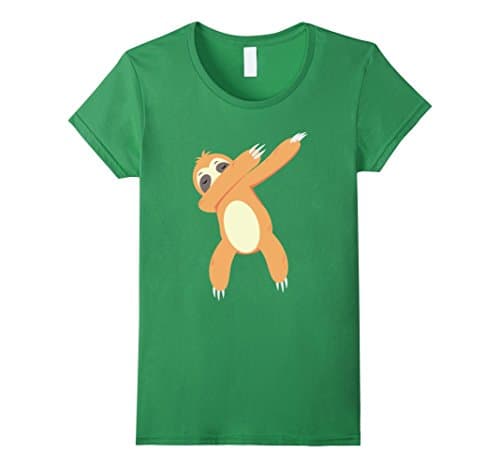 Womens Dabbing Sloth T-Shirt Medium Grass
