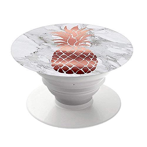 Phone Socket,Pop Grip for Phones and Tables Pack-white marble rose gold pineapple