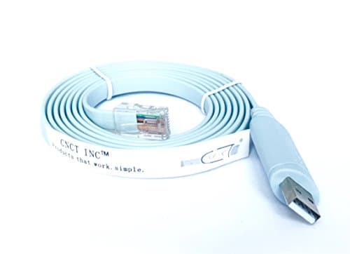 CNCT 6 Ft FTDI USB to RJ45 Console Cable for Routers - supports Windows 8, 7, Vista MAC Linux RS232 - USB CONSOLE CABLE