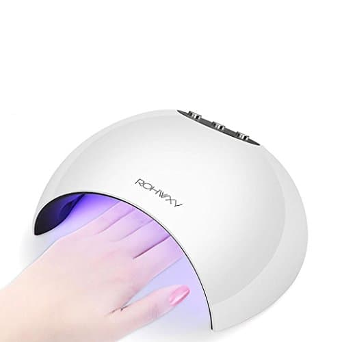 24W Led UV Nail Lamp, Roysberry USB Eggshell Smart Curing Lamp, Professional Quickly Square Shellac Nail Gel Polish Dryer, for Nails Polish Manicure Plus Anti-UV Auto Sensor Nail Dryer Lamp
