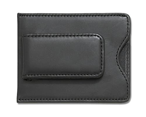 Black Leather Money Clip Wallet