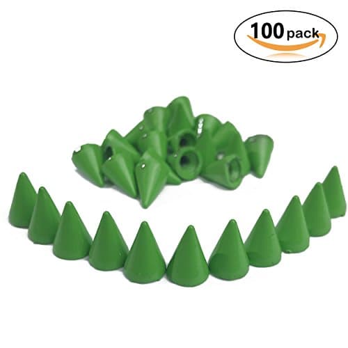 100pcs Colorful Cone Spikes Screwback Studs DIY Craft Cool Rivets Punk Stud Coincal 7x10mm 1/4"3/8" - Green