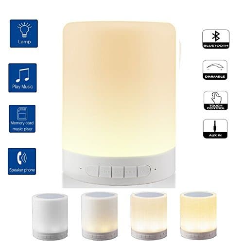Smart LED Lamp With Bluetooth Speaker, Touch Sensor light, Music Player, Hands free Bluetooth Speaker for iPad /iPhone /Android Phones &amp; Tablets /Laptops (White)