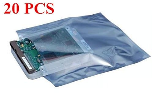 Cleanmo 20 pcs ESD Bags. ESD Shielding Bag (5.9 x5.3 inch Open Top ESD Shielding Bags for Motherboard Video Card or forGPU, LCD Screen and Electronic Devices Computer PC Accessories