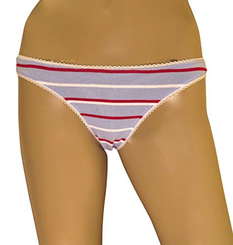 Underglam Blue with Red and White Stripe Thong M