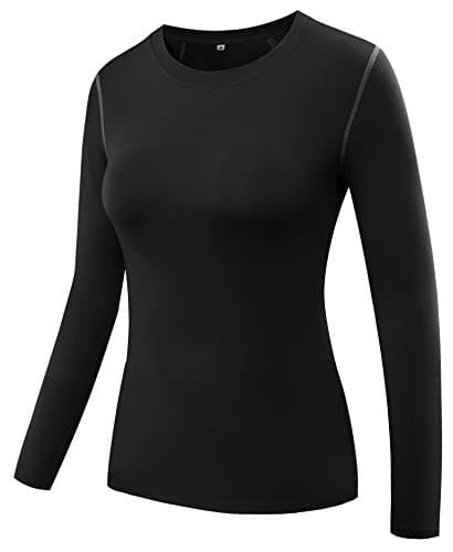 HuaTu Women Performance Compression Base Layer Long Sleeve Crew Neck Tops Tee T Shirts