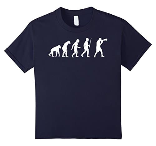 unisex-child Boxing Boxer Human Evolution Funny Tshirt 6 Navy