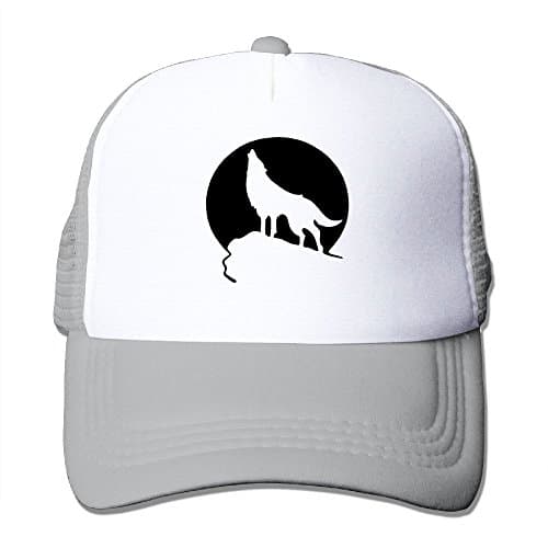 Howling Wolf Moon Unisex Mesh Hat Baseball Caps Style Grid Hat Adjustable Trucker Cap