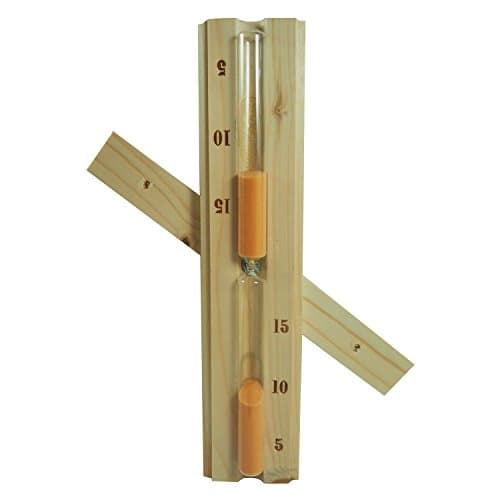 Wall-Mounted Rotating Sauna Sand Timer - 15 Minutes - Choose Your Sand Color (15 Minutes, Orange)