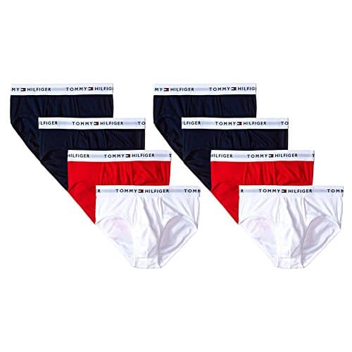 Tommy Hilfiger Men's Classic Two 4-Pack Cotton Brief Bundle Red/Blue/White M (8 Pack)