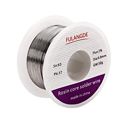 EULANGDE 63-37 Tin Lead Rosin Core Solder Wire with High Fluidity and Gloss and to Nice Shiny Joints For Electrical Soldering 0.5mm 0.6mm 0.8mm 1.0mm 50g 100g 1lb (0.8mm/50g)