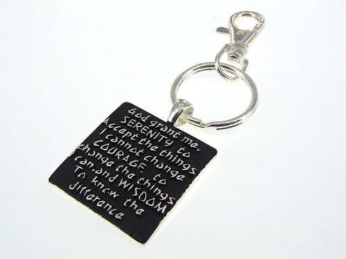 Silvertone Serenity Prayer Message Key Chain