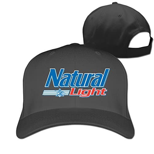 Adult Natural Light Logo Adjustable Baseball Cap Strapback Hat Black
