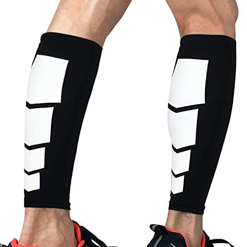 Compression Calf Sleeves(1 Pair) For Men & Women(20-30mmHg) Best Footless Compression Socks For Running Leg Pain Walking Tennis Golf Cycling Increase Blood Circulation