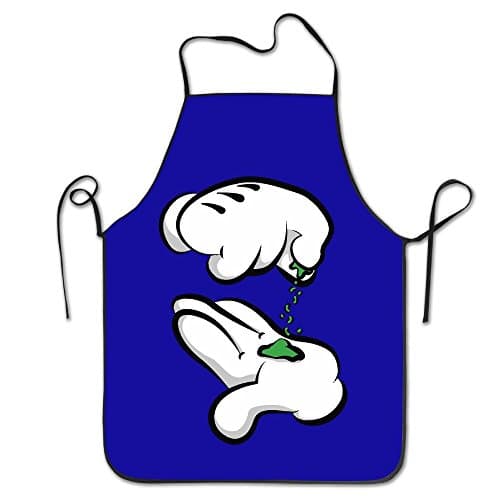 Mickey Hands Rolling A Joint Soft And Warm Women Kitchen Restaurant Bib Apron by YUANDAN