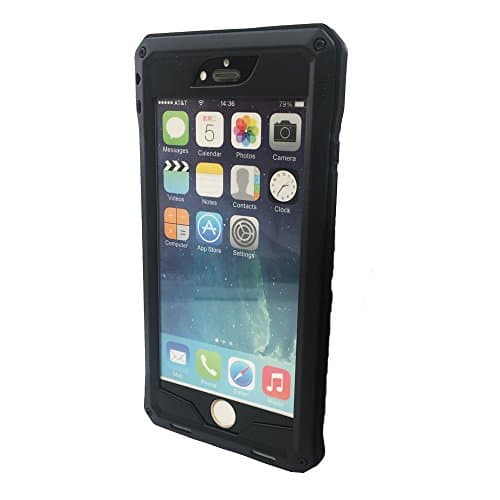 iPhone6 Plus Heavy Duty Protective Case , Shockproof Dustproof Aluminum Alloy Silica Gel Metal Tempered Glass Cover Case For iPhone 6 Plus 5.5" Screen (Black)