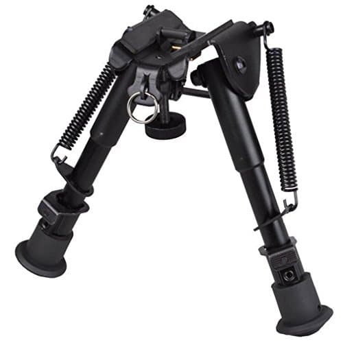 OUPOD Tactical Bipod, Adjustable Handy Spring Return Sniper Hunting Tactical Rifle Bipod,Rubber Feet，Leg Height: 9" - 15"