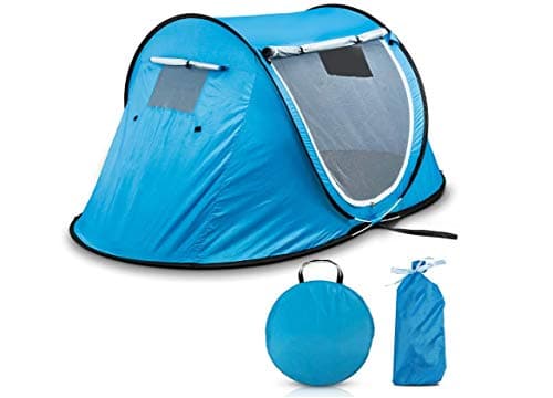 CCLAY Pop-up Tent an Automatic Portable Beach Tent - Suitable for Upto 2 People - Doors On Both Sides - Water-Resistant & Uv Protection Sun Shelter!,Blue