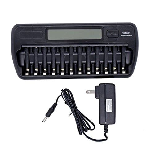 Union Link 12-bay Auto-detect Smart AA/AAA NiMH Battery Charger With Advanced MCU, Delta V Control (CE, UL Certified)