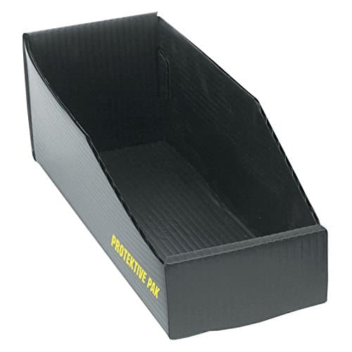 38907 Plastek Open Bin Box, 24" x 4" x 4", Black