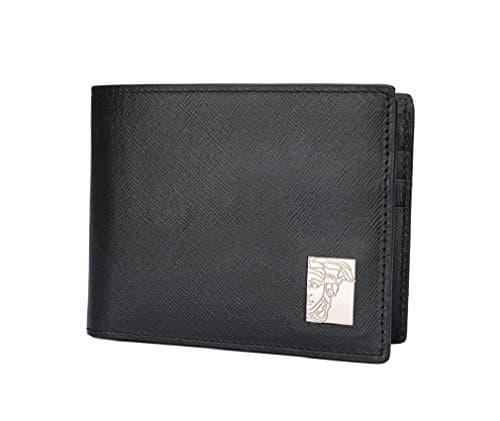Versace Black Saffiano Leather Card Case Wallet