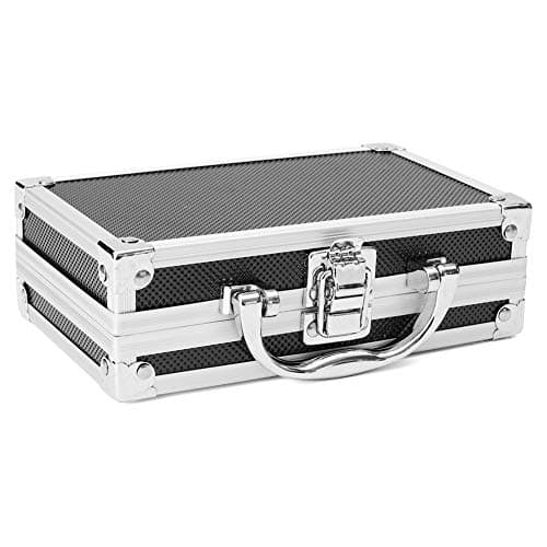 Aluminium Alloy Tool Box Storage Case Portable Tool Storage Organizer Safety Box (8.46x8.46x2.56in)