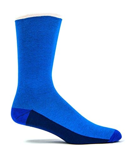 ThreadJar Mens Solid Color Fun Premium Cotton Blend Dress Socks - Blue