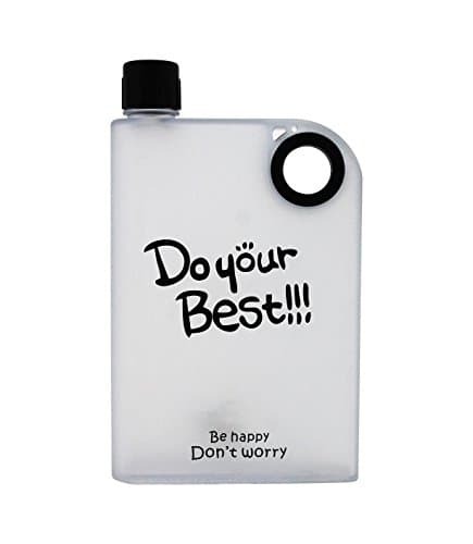 N M Z ABS Plastic Notebook Portable Cup Water Bottle, 380ml, Multicolour , Pack of 1