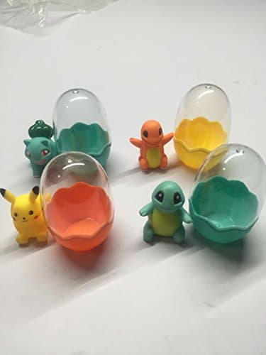 Pokemon Toy Action Figures (4-Pack) - Clear Pokemon Eggs with Pikachu, Charmander, Squirtle &amp; Bulbasaur Toys | DK Reserve Toys