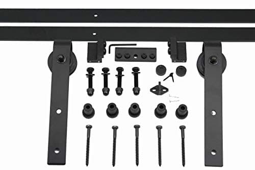 Mrhardware Sliding Barn Door Hardware Basic Sliding Track Hardware Kit (J 8FT)